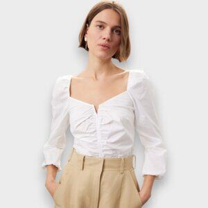 Veronica Beard White Poplin Zhou Blouse | Size 10